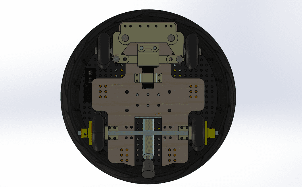 Underside CAD view showing cam and limit switch